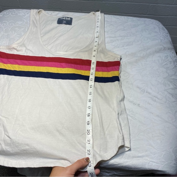 ModCloth Camp Collection Rainbow Stripe Tank Top Relaxed Fit Summer Loose No Sz - Picture 4 of 9